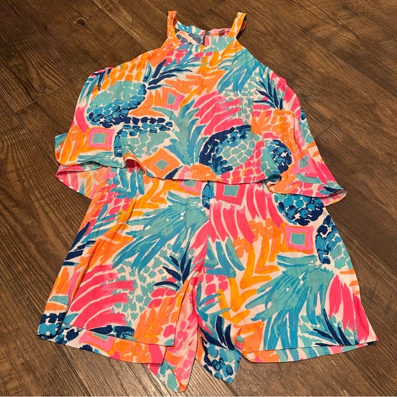 Lilly Pulitzer Floral Shorts Romper Size 0 - Picture 4 of 7